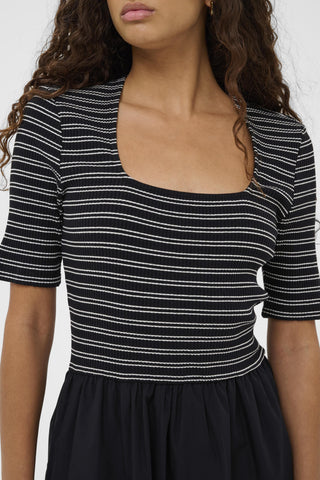 Soaked In Luxury SLSimone Striped Dress - Black