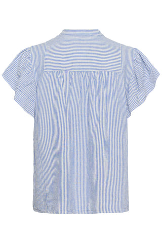 Soaked In Luxury SLAria Blouse - Regatta & White Stripe