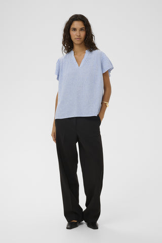 Soaked In Luxury SLAria Blouse - Regatta & White Stripe