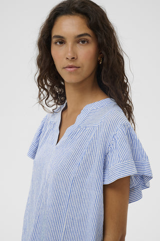 Soaked In Luxury SLAria Blouse - Regatta & White Stripe