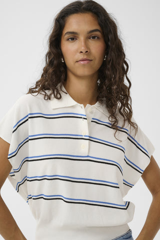 Soaked In Luxury SLElana Striped Polo - Stripe