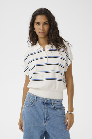 Soaked In Luxury SLElana Striped Polo - Stripe