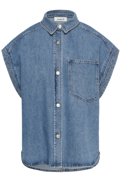Soaked In Luxury SLAdabella Denim Shirt - Light Blue Denim
