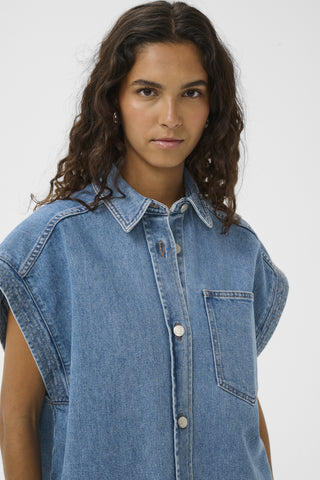 Soaked In Luxury SLAdabella Denim Shirt - Light Blue Denim