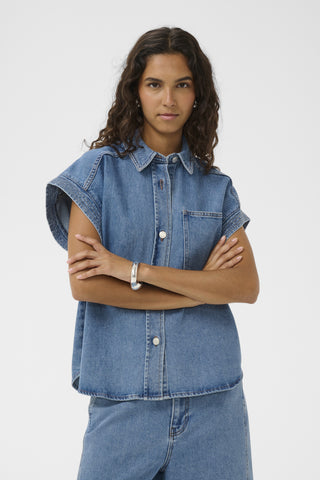 Soaked In Luxury SLAdabella Denim Shirt - Light Blue Denim