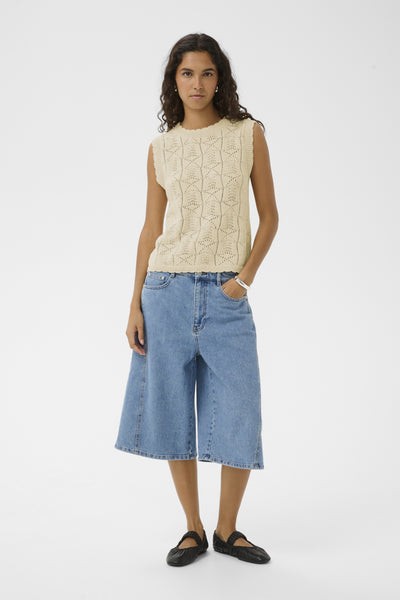 Soaked In Luxury SLFlores Top -  Turtledove / White