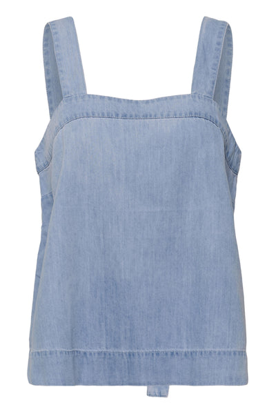 Soaked In Luxury SLAdelita Top - Light Blue Denim