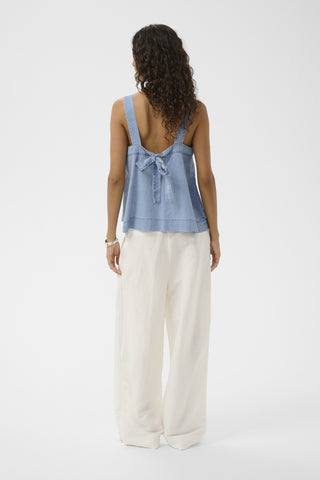 Soaked In Luxury SLAdelita Top - Light Blue Denim