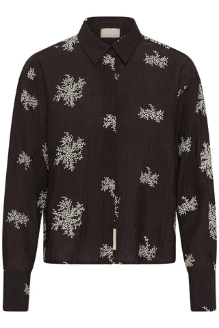 Soaked In Luxury SLAzalea Long Sleeve Shirt - Dark Ganache