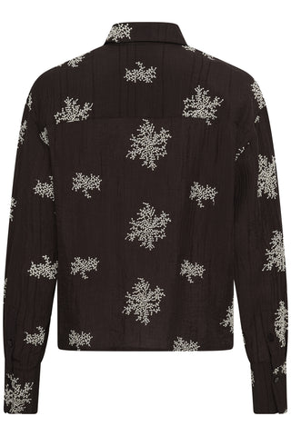 Soaked In Luxury SLAzalea Long Sleeve Shirt - Dark Ganache
