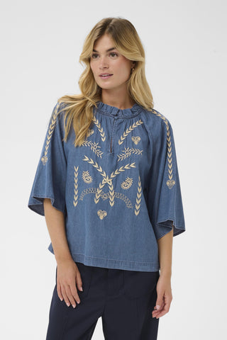 Saint Tropez OnayaSZ Blouse - Medium Denim Blue