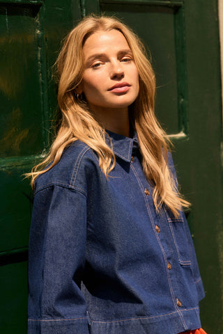 Saint Tropez PoseySZ Denim Shirt - Dark Blue Denim