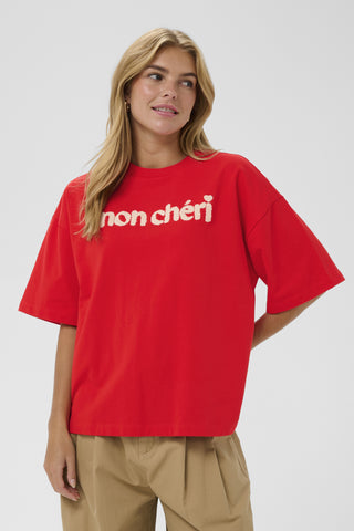 Saint Tropez PannaSZ Short Sleeve Sweatshirt - Flame Red