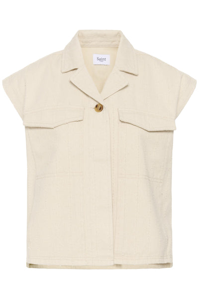 Saint Tropez RyderSZ Denim Vest - Ecru
