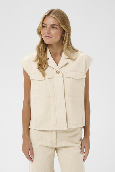 Saint Tropez RyderSZ Denim Vest - Ecru