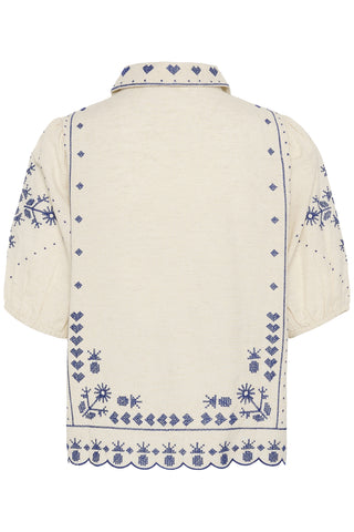 Saint Tropez RomelleSZ Embroidered Shirt - Turtledove