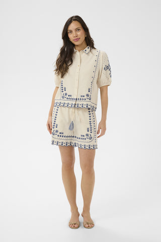 Saint Tropez RomelleSZ Embroidered Shirt - Turtledove
