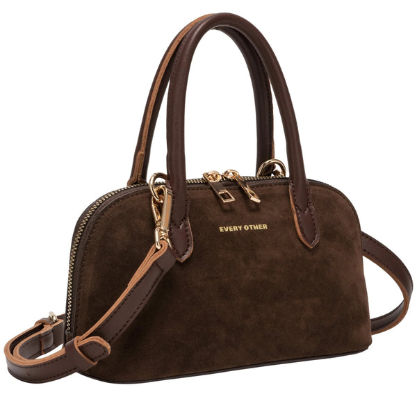 Every Other Mini Suede Effect Bowling Bag - Brown