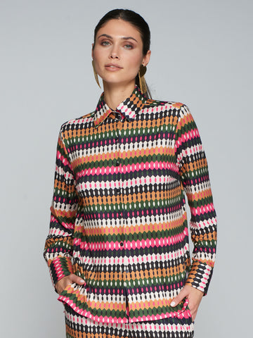 VILAGALLO Geometric Print Blouse - Multi