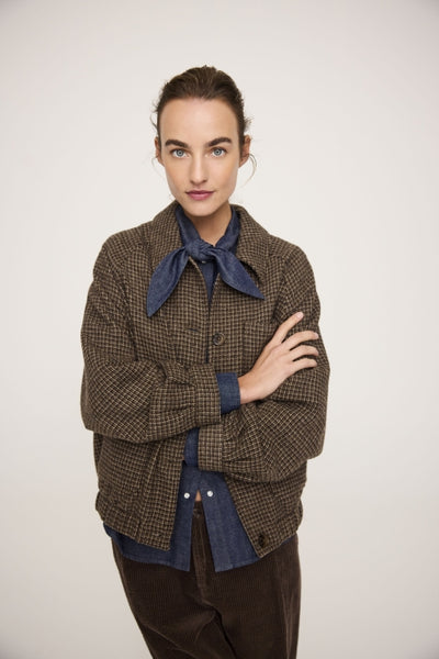 Jc Sophie Plum Tie Shirt - Dark Denim Blue