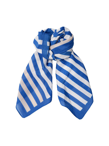 Black Colour Stripe Mini Scarf - Blue