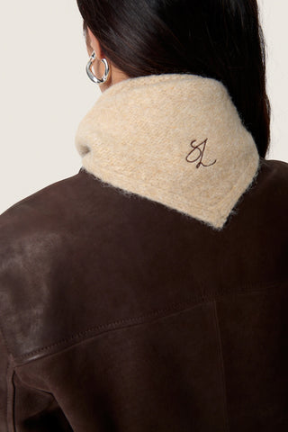 Soaked In Luxury SLPleoni Triangle Scarf - Doeskin Melange