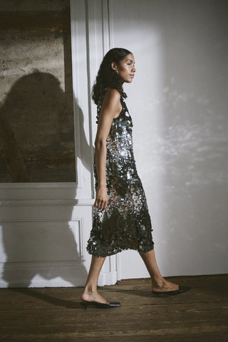 Soaked In Luxury SLAdine Sequin Dress -Silver Zig Zag