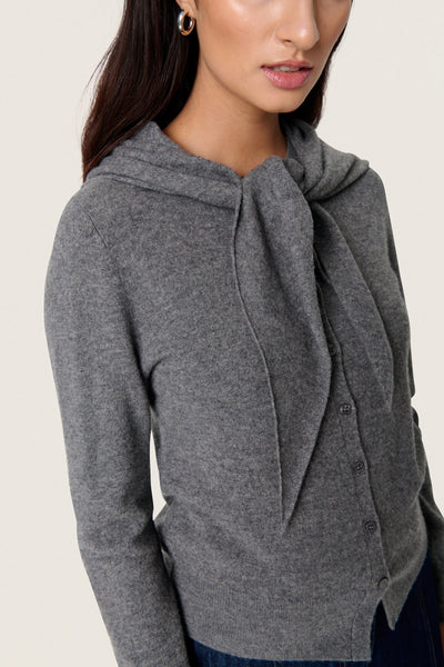 Soaked In Luxury SLMolina Scarf Cardigan - Grey Melange