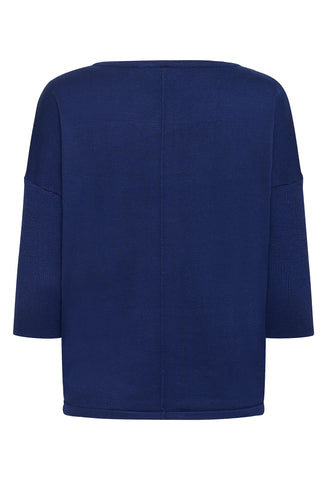 Saint Tropez Mila R-Neck Sweater - Navy Peonie