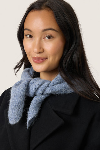 Soaked In Luxury SLPleoni Triangle Scarf - Blue Melange