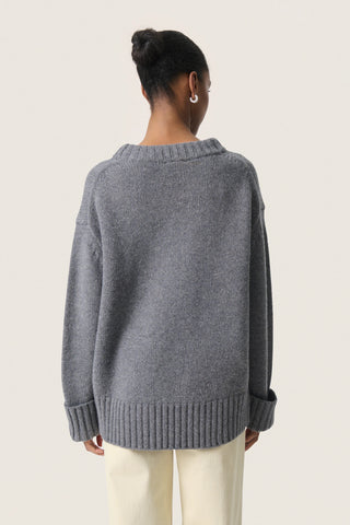 Soaked In Luxury SLMoline Crew Neck Sweater - Grey Melange