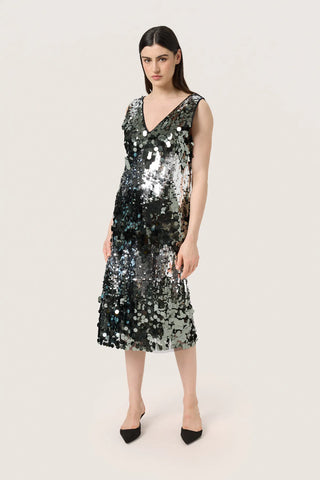 Soaked In Luxury SLAdine Sequin Dress -Silver Zig Zag