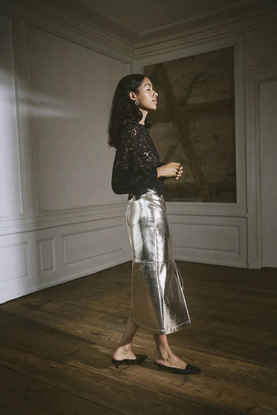 Soaked In Luxury SLDanila Skirt - Gold