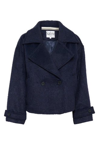 Saint Tropez LiraSZ Short Wool Coat - Night Sky