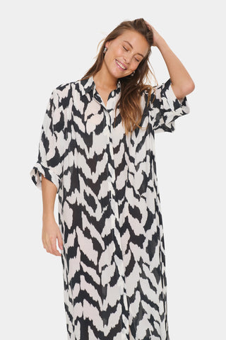 Saint Tropez KelsieSZ Shirt Dress - Monochrome