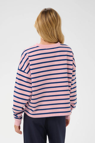 Saint Tropez OsiriaSZ Sweatshirt - Pink Nectar Navy Stripe
