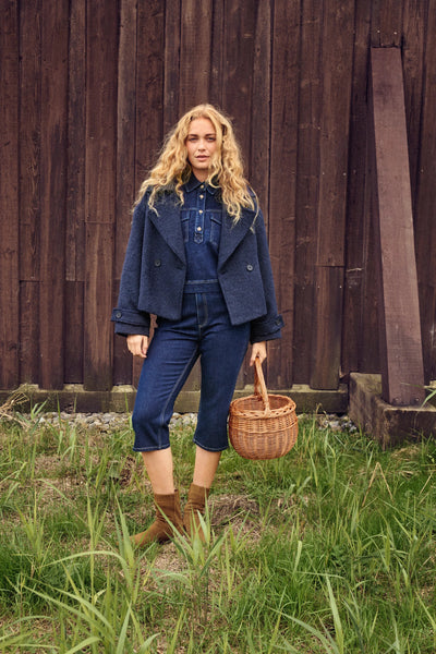 Saint Tropez LiraSZ Short Wool Coat - Night Sky