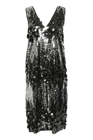 Soaked In Luxury SLAdine Sequin Dress -Silver Zig Zag