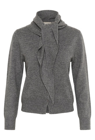 Soaked In Luxury SLMolina Scarf Cardigan - Grey Melange