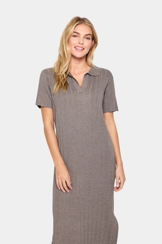 Saint Tropez Fumiko Knitted Dress - Iron Melange