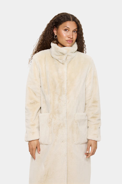 Saint Tropez LoesSZ Faux Fur Coat - Plaza Taupe