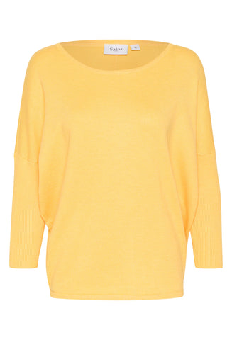 Saint Tropez Mila R-Neck Sweater - Yarrow Melange