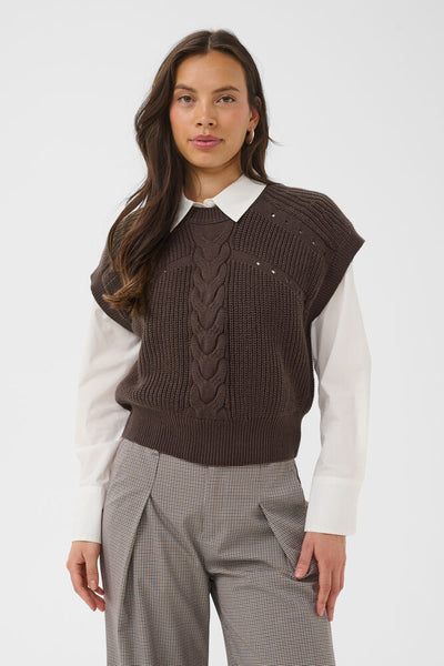 Saint Tropez TruneSZ Knitted Sweater - Chocolate Brown