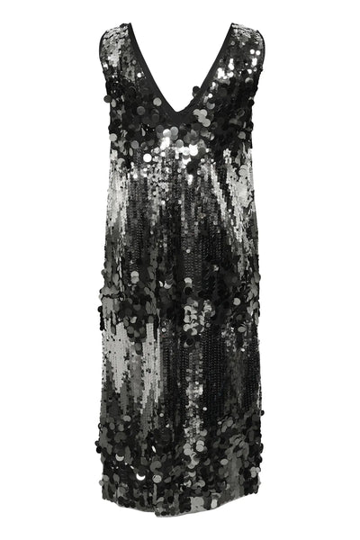 Soaked In Luxury SLAdine Sequin Dress -Silver Zig Zag