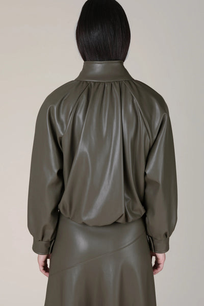 VI.VE.RE Salomi Faux Leather Jacket - Taupe