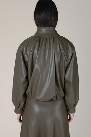 VI.VE.RE Salomi Faux Leather Jacket - Taupe