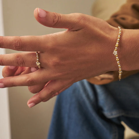 ChloBo Mixed Metal Inset Star Bracelet - Silver & Gold