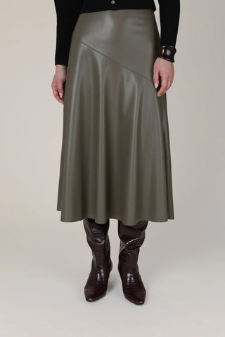 VI.VE.RE Rana Fit and Flare Skirt - Taupe