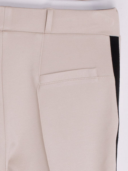 VILAGALLO Side Stripe Stretch Trouser - Creme