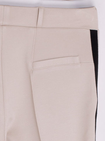 VILAGALLO Side Stripe Stretch Trouser - Creme